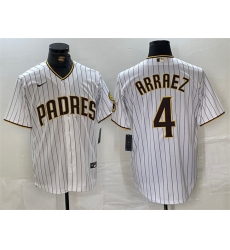 Men's San Diego Padres #4 Luis Arraez White Cool Base Stitched Baseball Jersey