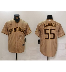 Men's San Diego Padres #55 Sean Manaea Khaki Cool Base Stitched Jerseys