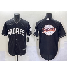 Men's San Diego Padres Team Big Logo Black Stitched Baseball Jersey