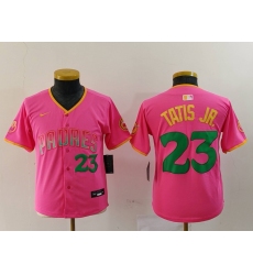 Youth San Diego Padres #23 Fernando Tatis Jr Pink Player Number Fashion Baseball Jersey