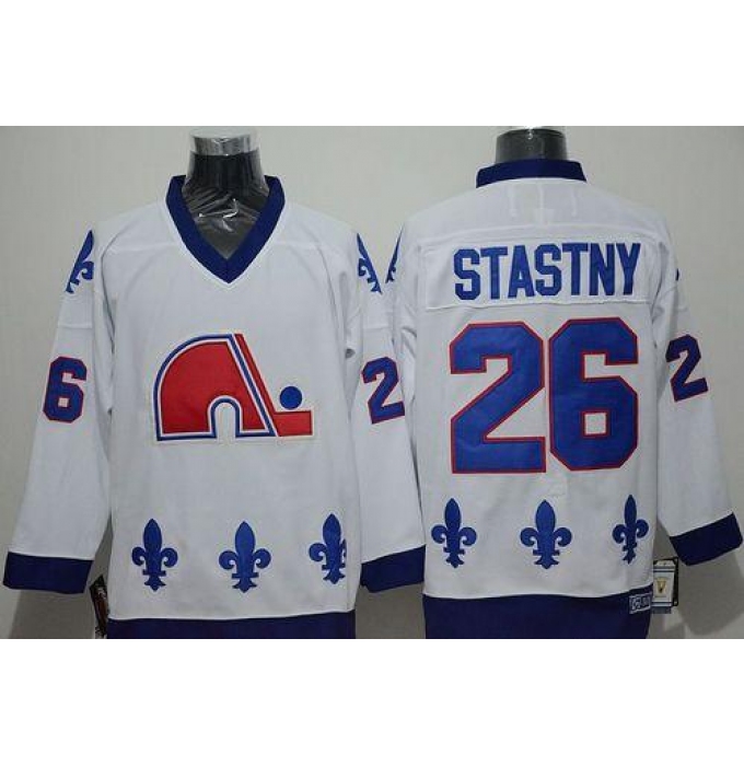 Nordiques #26 Peter Stastny White CCM Throwback Stitched NHL Jersey