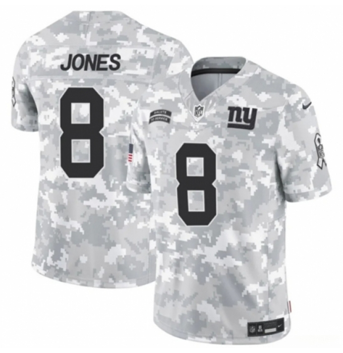 Youth New York Giants #8 Daniel Jones 2024 F U S E Arctic Camo Salute To Service Limited Stitched Football Jersey