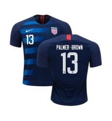 Women's USA #13 Palmer-Brown Away Soccer Country Jersey