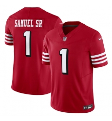 Men's San Francisco 49ers #1 Deebo Samuel New Red F.U.S.E. Vapor Untouchable Limited Football Stitched Jersey