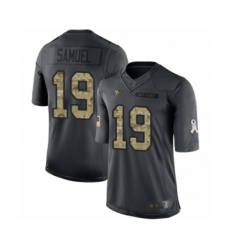 Men's San Francisco 49ers #19 Deebo Samuel Limited Black 2016 Salute to Service Football Jersey