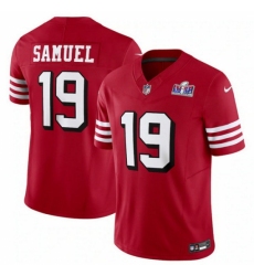 Men's San Francisco 49ers #19 Deebo Samuel New Red 2023 F U S E Vapor Untouchable Limited Stitched Football 2024 Super Bowl LVIII Jersey