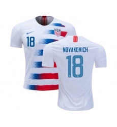 USA #18 Novakovich Home Kid Soccer Country Jersey