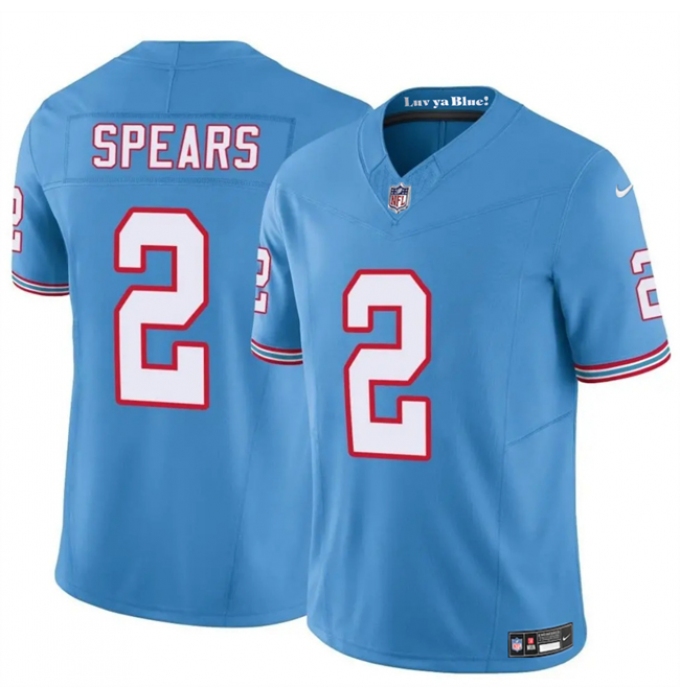 Men's Tennessee Titans #2 Tyjae Spears Blue 2024 F.U.S.E. Throwback Vapor Limited Stitched Football Jersey