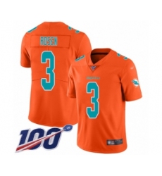 Youth Miami Dolphins #3 Josh Rosen Limited Orange Inverted Legend 100th Season Football Jersey