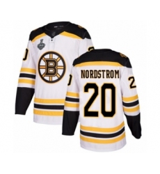 Youth Boston Bruins #20 Joakim Nordstrom Authentic White Away 2019 Stanley Cup Final Bound Hockey Jersey