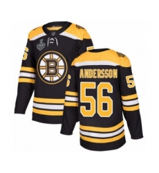 Youth Boston Bruins #56 Axel Andersson Authentic Black Home 2019 Stanley Cup Final Bound Hockey Jersey