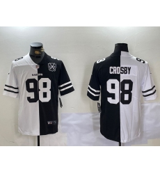 Men's Las Vegas Raiders #98 Maxx Crosby White Black 65th Peaceful Coexisting Vapor Stitched Jersey