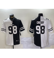 Men's Las Vegas Raiders #98 Maxx Crosby White Black Peaceful Coexisting Vapor Stitched Jersey