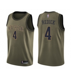 Youth New Orleans Pelicans #4 JJ Redick Swingman Green Salute to Service Basketball Jersey