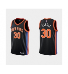 Men's New York Knicks #30 Julius Randle Black City Edition Stitched Basketball Jersey