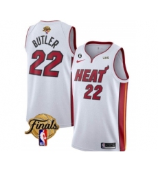 Men's Miami Heat #22 Jimmy Butler White 2023 Finals Association Edition With NO.6 Stitched Basketball Jersey