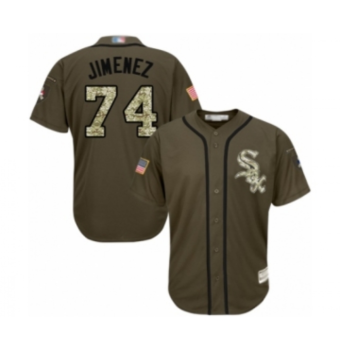 Men's Chicago White Sox #74 Eloy Jimenez Authentic Green Salute to Service Baseball Jersey