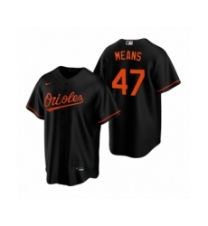 Men's Baltimore Orioles #22 John Means Nike Black Replica Alternate Jersey