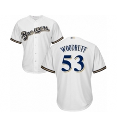 Men's Milwaukee Brewers #53 Brandon Woodruff Replica White Alternate Cool Base Baseball Jersey