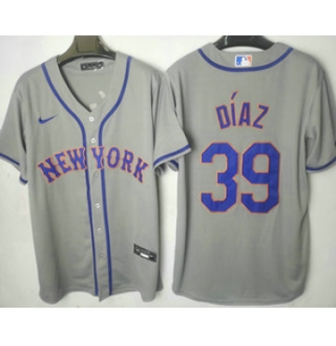 Men's New York Mets #39 Edwin Diaz Grey Stitched MLB Cool Base Nike Jersey