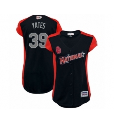 Women's San Diego Padres #39 Kirby Yates Authentic Navy Blue National League 2019 Baseball All-Star Jersey