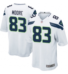 Men's Nike Seattle Seahawks #83 David Moore Game White NFL Jersey