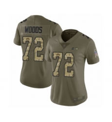 Women's Seattle Seahawks #72 Al Woods Limited Olive Camo 2017 Salute to Service Football Jersey
