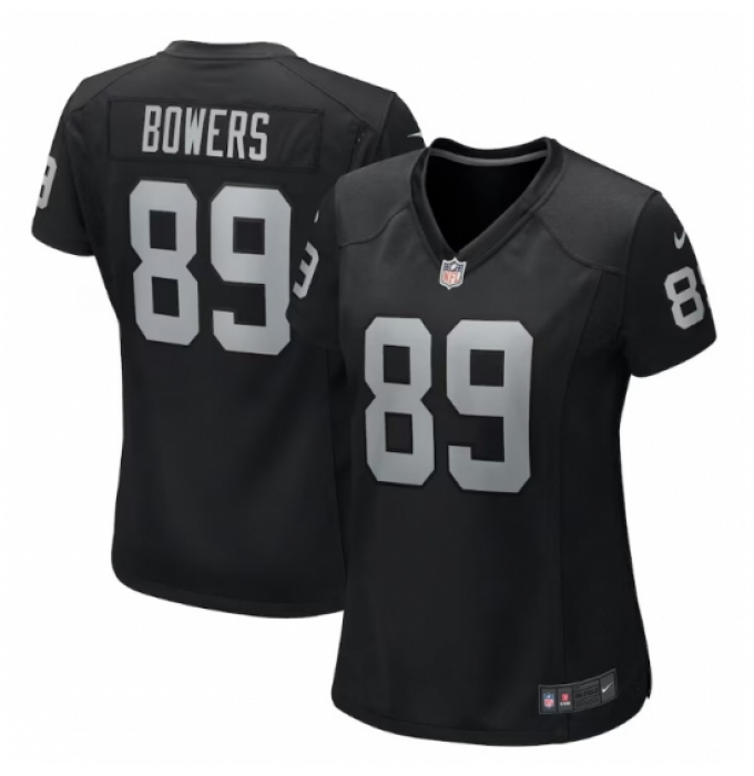 Women Las Vegas Raiders #89 Brock Bowers Black 2024 Draft Vapor Stitched Football Jersey