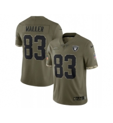 Men's Las Vegas Raiders #83 Darren Waller 2022 Olive Salute To Service Limited Stitched Jersey