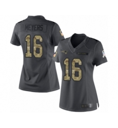 Women's New England Patriots #16 Jakobi Meyers Limited Black 2016 Salute to Service Football Jersey