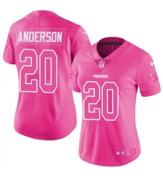 Women's Nike Carolina Panthers #20 C.J. Anderson Limited Pink Rush Fashion NFL Jersey