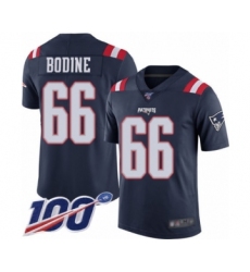 Men's New England Patriots #66 Russell Bodine Limited Navy Blue Rush Vapor Untouchable 100th Season Football Jersey