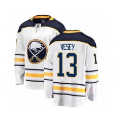 Men's Buffalo Sabres #13 Jimmy Vesey Fanatics Branded White Away Breakaway Hockey Jersey