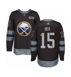 Men's Buffalo Sabres #15 Jean-Sebastien Dea Authentic Black 1917-2017 100th Anniversary Hockey Jersey