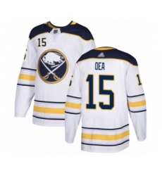 Men's Buffalo Sabres #15 Jean-Sebastien Dea Authentic White Away Hockey Jersey