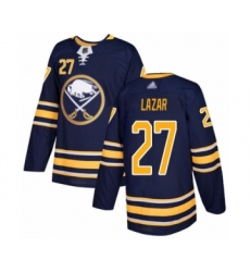 Men's Buffalo Sabres #27 Curtis Lazar Authentic Navy Blue Home Hockey Jersey