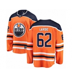 Youth Edmonton Oilers #62 Raphael Lavoie Authentic Orange Home Fanatics Branded Breakaway Hockey Jersey