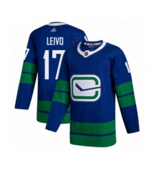 Men's Vancouver Canucks #17 Josh Leivo Authentic Royal Blue Alternate Hockey Jersey