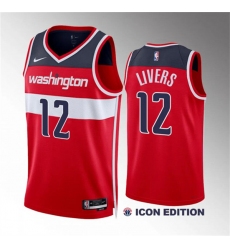 Men's Washington Wizards #12 Isaiah Livers Red Icon Edition Stitched Basketball Jersey