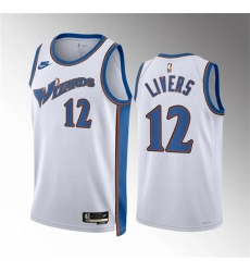 Men's Washington Wizards #12 Isaiah Livers White Classic Edition Stitched Basketball Jersey