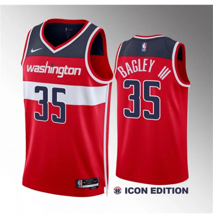 Men's Washington Wizards #35 Marvin Bagley III Red Icon Edition Stitched Basketball Jersey