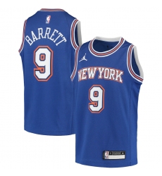 Youth New York Knicks #9 RJ Barrett Jordan Brand Blue 2020-21 Swingman Player Jersey