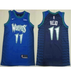 Men's Minnesota Timberwolves #11 Naz Reid Blue Black City Edition Swingman Stitched Jersey