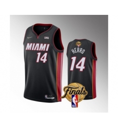 Men's Miami Heat #14 Tyler Herro Black 2023 Finals Icon Edition Stitched Basketball Jersey