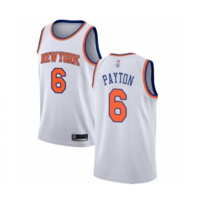 Men's New York Knicks #6 Elfrid Payton Authentic White Basketball Jersey - Association Edition