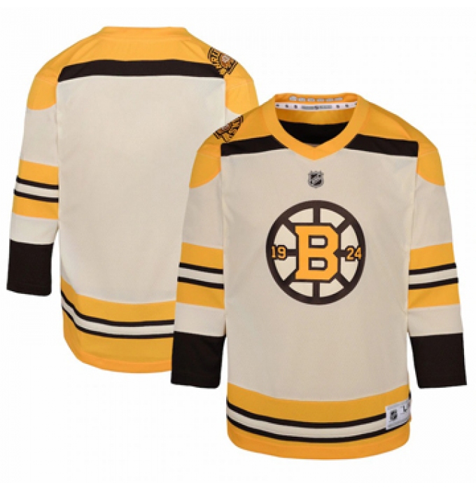 Men's Boston Bruins Blank Fanatics Branded Cream 100th Anniversary Premier Breakaway Jersey