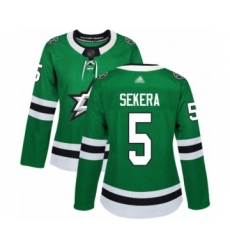 Women's Dallas Stars #5 Andrej Sekera Authentic Green Home Hockey Jersey