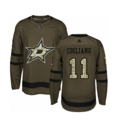 Men's Dallas Stars #11 Andrew Cogliano Authentic Green Salute to Service Hockey Jersey