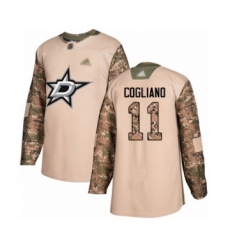 Youth Dallas Stars #11 Andrew Cogliano Authentic Camo Veterans Day Practice Hockey Jersey