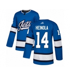 Men's Winnipeg Jets #14 Ville Heinola Authentic White Away Hockey Jersey